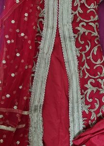 Red &amp; Gold Embroidered Dress