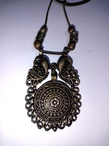 Silver Long Chain With Pendant