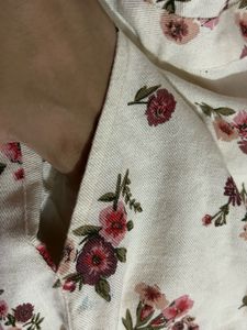 gorgeous off white floral dungaree