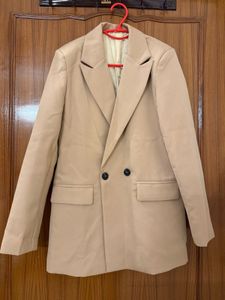 Double Breasted Chic Beige Blazer