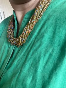 Anokhi Beaded Layered Necklace With Wooden Claspe