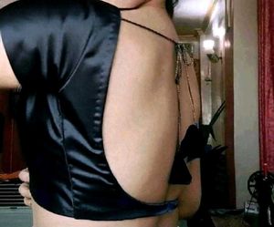 Satin Non Padded Backless 1 Hook Deep Neck Blouse