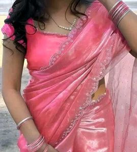 Elegant Green Saree with Delicate Lace