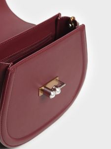 Charles &amp; Keith Burgundy Saddle Bag