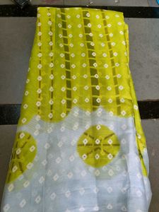 Light Blue &amp; Lime Green Saree