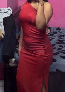 Red One-Shoulder Dress