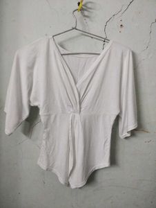 White Wrap Front Top