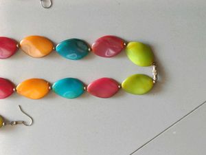Colorful Stone Necklace &amp; Earring Set
