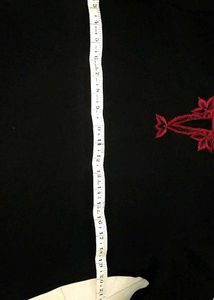 Embroidered Black Top - Size M