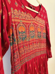 SANGRIA Maroon Maxi Ethnic Dress