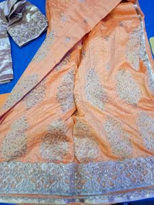 Elegant Lemon Color Complete Saare With Blouse