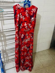 Red Floral Maxi Dress