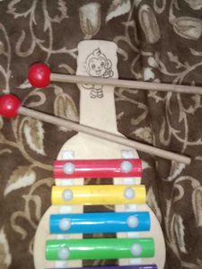 Colorful Wooden Xylophone Toy with Monkey