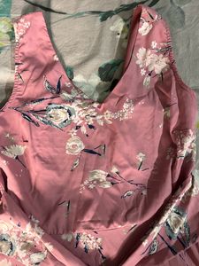 Harpa Women Pink &amp; Grey Printed Maxi Dress