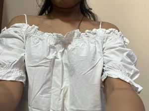 White Puff Sleeve Top