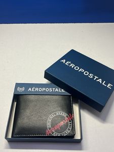AUTHENTIC AEROPOSTALE BLACK GENUINE LEATHER WALLET