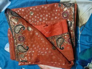 Saree With Stiched Blouse