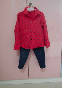 Red Shirt With Pant (12-18 Months Boy)