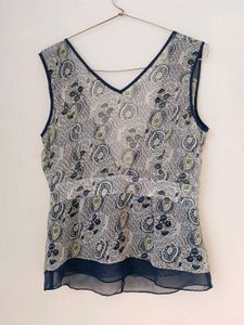 Paisley Print Sleeveless Top