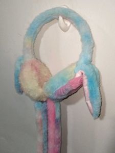 Pastel Tie Dye Bunny Earmuffs