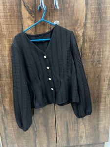 Elegant Black Button-Down Top