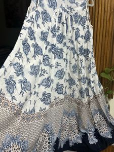 Boutique Made Blue Floral Print Dress, Size:34-36