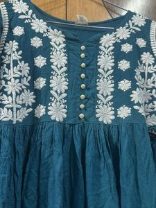 Elegant Embroidered Teal Kurta