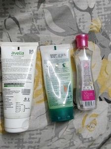 face wash ,rose water ;suncreen;moisturizer gel;fa