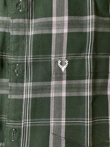 Allen Solly Green Checked Shirt.