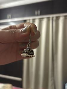 Oxidized Silver Jhumka Earrings