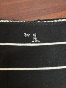 Gap - Women Striped Black T-shirt