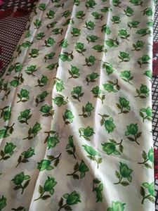 Green Floral Crape Saree