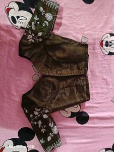 Elegant Olive Green Saree
