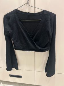 Black Wrap Crop Top