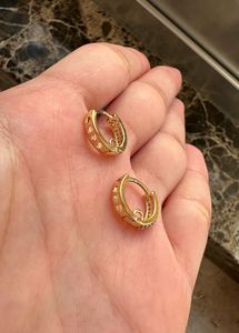 Gold Hoop Earrings with Diamonds