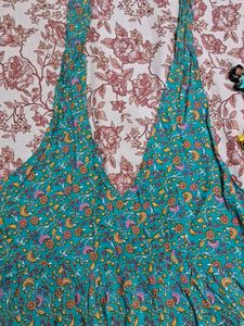 Floral Bohemian tie up dress