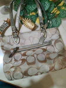 Coach Signature Print Handbag
