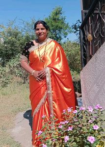Orange Saree with Embellished Border