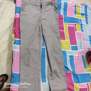 Combo of 3 ✌️formal pants. 1- Blue shine 2- Grey shine, 3-Brown size- 30