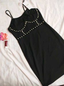 Urbanic Little Black Dress With Pearls | 30 To 34