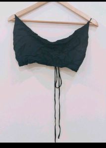 Zara Black Tie Bikini Top size S