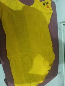 Yellow Printed Kurti
