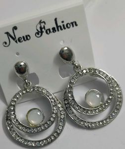3 Silver Tone Earrings Set