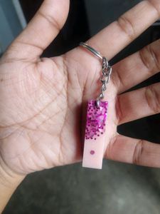 Cute Pink Glitter Keychain