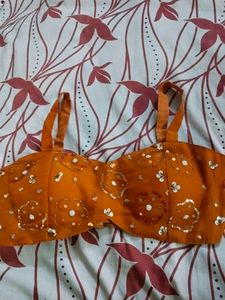 Embellished Orange Blouse