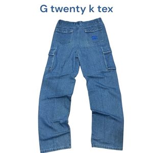 Blue Cargo Denim Pants Unisex
