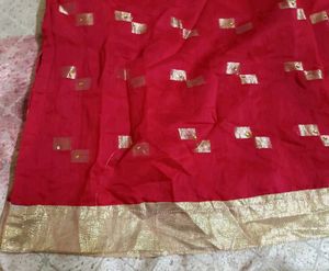 Elegant Red Festive Kurti with Golden Foil Print