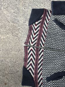 Patterned Zip-Up Cardigan