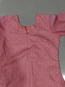 Pink Embroidered Kurti