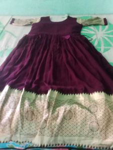 Elegant Maroon &amp; Gold Embellished Anarkali Suit
